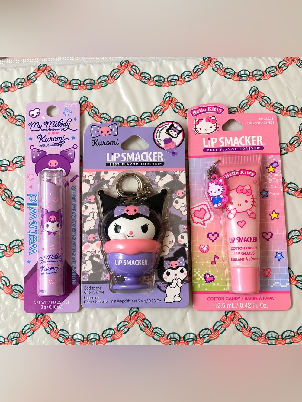 NEW Sanrio Hello Kitty Lip Smacker Wet n Wild 3-Piece Set